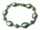 Silver Bracelet Marcasite Opal