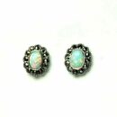 Silver Earring Marcasite Opal