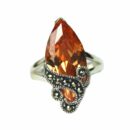 Silver Ring Marcasite Citrine