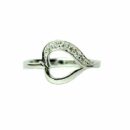 Silver Ring Heart Clear Stones