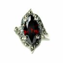 Ring Silver Oval Cut Garnet