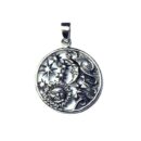 Silver Pendant Sun And Moon