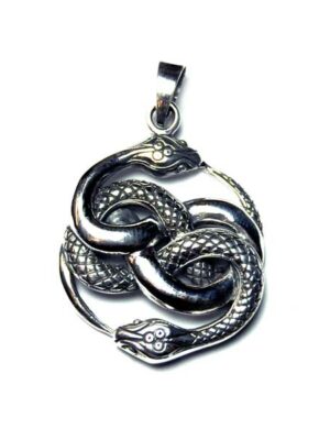 Silver Pendant Double Snake