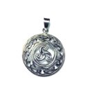 Silver Pendant Circle Swirly