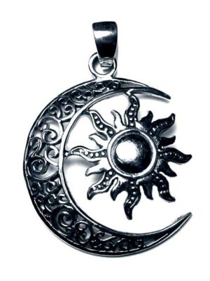 Silver Pendant Moon And Sun