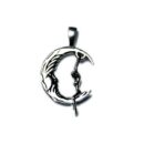 Silver Pendant Lady On Moon