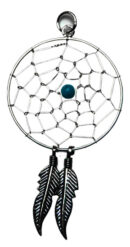 Silver Pendant Dream Catcher