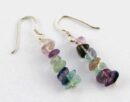Earring Silver Chip Stones Flourite L5.5cm