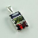 Pendant Silver 3 Rect Circles