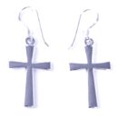 Silver Earring Flat Cross