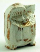 Owl White Sitting Wooden H4.5