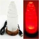 Selenite USB Lamp 15cm Red