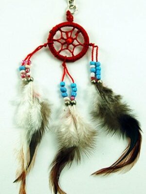 Dream Catcher Keyring Red