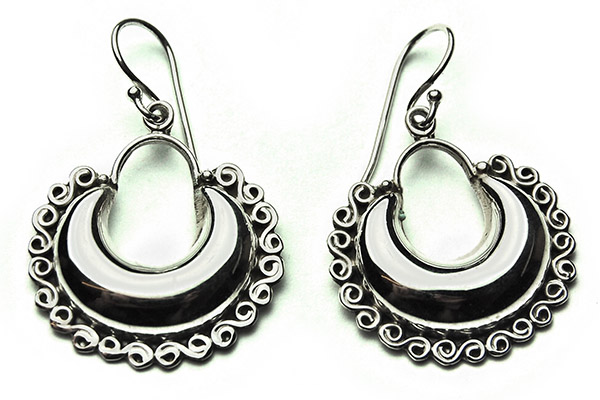 Silver Earring Hoop Drop