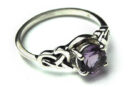 Silver Ring Circle Amethyst