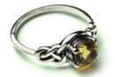 Silver Ring Circle Citrine