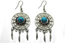 Earring Pewter Dream Catcher