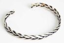 Silver Bangle Woven Twist