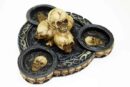 T-Light Holder Black With Skull