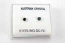 Earring Silver Stud Green 3mm