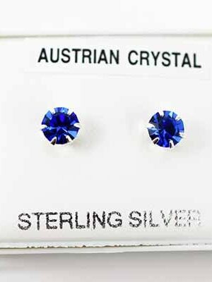 Earring Silver Stud Dark Blue