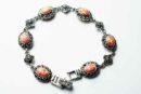 Silver Bracelet Marcasite Pink