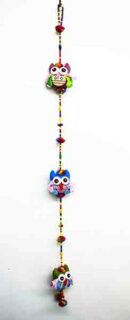 Mobile With 3 Owls And Bells