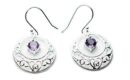 Silver Earring Circle Amethyst