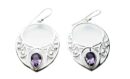 Silver Earring Circle Amethyst