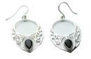 Silver Earring Circle Garnet