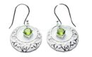 Silver Earring Circle Peridot