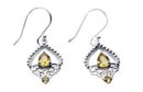 Silver Earring Double Citrine