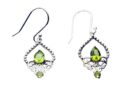 Silver Earring Double Peridot