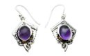 Silver Earring Oval Amethyst