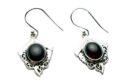 Silver Earring Oval Garnet