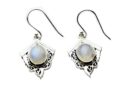 Silver Earring Oval Rainbow