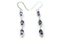 Silver Earring Triple Amethyst