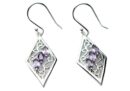 Silver Earring Triple Amethyst