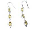 Silver Earring Triple Citrine