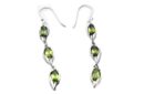Silver Earring Triple Peridot