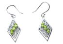 Silver Earring Triple Peridot