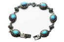 Silver Bracelet Marcasite Blue