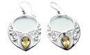 Silver Earring Circle Citrine
