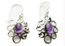 Silver Earring Circle Amethyst