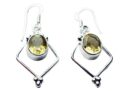 Silver Earring Flat Citrine