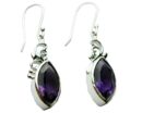 Silver Earring Oval Amethyst