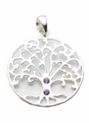 Silver Pendant Tree Amethyst