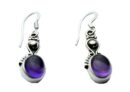 Silver Earring Circle Amethyst