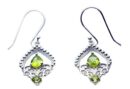 Silver Earring Double Peridot