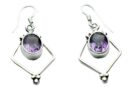 Silver Earring Flat Amethyst